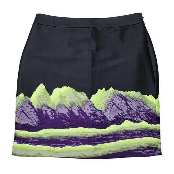 Alexander Wang NWT Mini Skirt Space Mountain Black Green Purple Short 2 - Picture 1 of 4